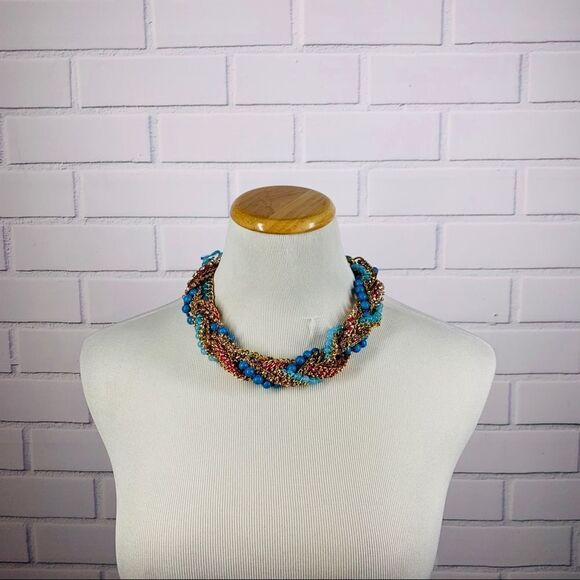 T&J Designs Pretty Blue Beaded Crystal Necklace - Picture 6 of 11